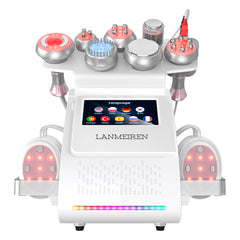 LANMEIREN 9 in 1 EMS 80K Cavitation body slimming device Radio Frequency Face Lifting, Weight Loss at Home or Beauty Salon SPA