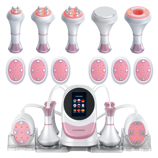 LANMEIREN 6in1 80k RF Ultrasonic Vacuum Cavitation System, for Fat Burning Body Slimming Sculpting, with EMS Pads