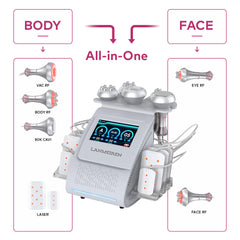 LANMEIREN 6 in 1 80K Laser Cavitation Vacuum Machine Body Slimming Device Radio Frequency Skin Care Face Lifting Cellulite Reduction Home & Beauty Salon for Full Body, Face, Neck, Waist, Leg