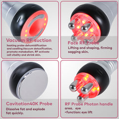 LANMEIREN 40K 4 in1 Radio-frequency Ultrasonic Vacuum Cavitation Machine, Body Slimming Sculpting Device for Face, Arm, Waist, Belly, Leg