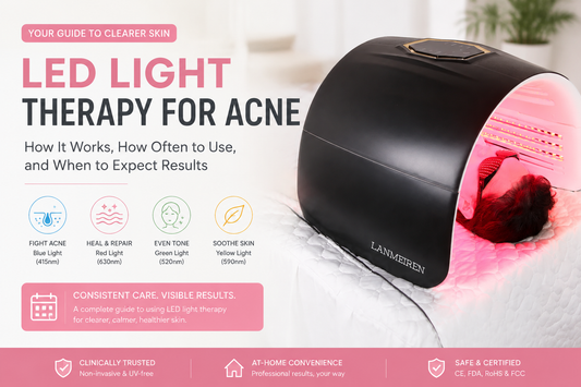 LANMEIREN LED light therapy pod device with red light treatment for acne-prone skin