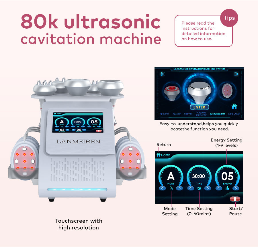 LANMEIREN Home Use Beauty Equipment EMS 6 in 1 80K Slimming Machine Weight Loss for Beauty Equipment Cellulite Reduction Machine