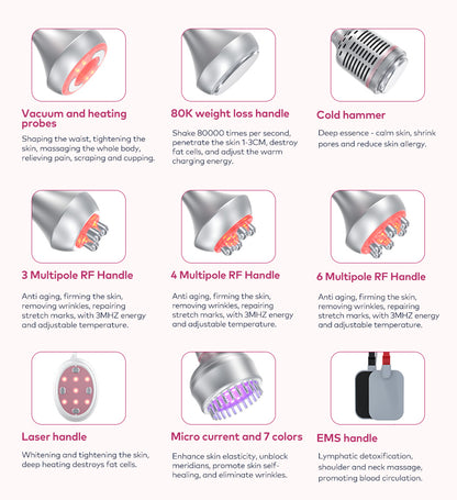 80K Cavitation 9 in 1 EMS RF Body Contouring & Facial Lifting Device for Home & Beauty Salon SPA | LANMEIREN