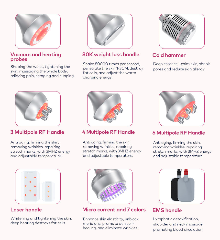 LANMEIREN 80K 9 in 1 Laser Cavitation Body Slimming Machine Vacuum Weight Loss Device Radiofrequency Wrinkle Removal for Face, Neck, Arm, Body and Leg