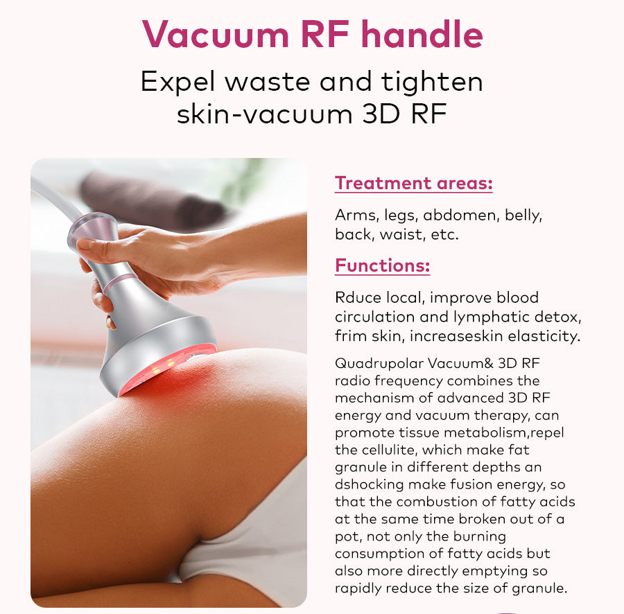 LANMEIREN 6in1 80k RF Ultrasonic Vacuum Cavitation System, for Fat Burning Body Slimming Sculpting, with EMS Pads