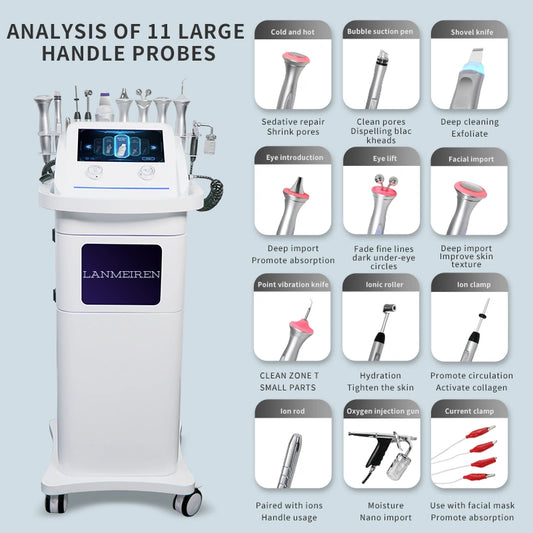 Hydro Aqua Facial System 11 in 1 Hydrodermabrasion Oxygen Jet Skin Care Device Hydra Beauty Facial Machine