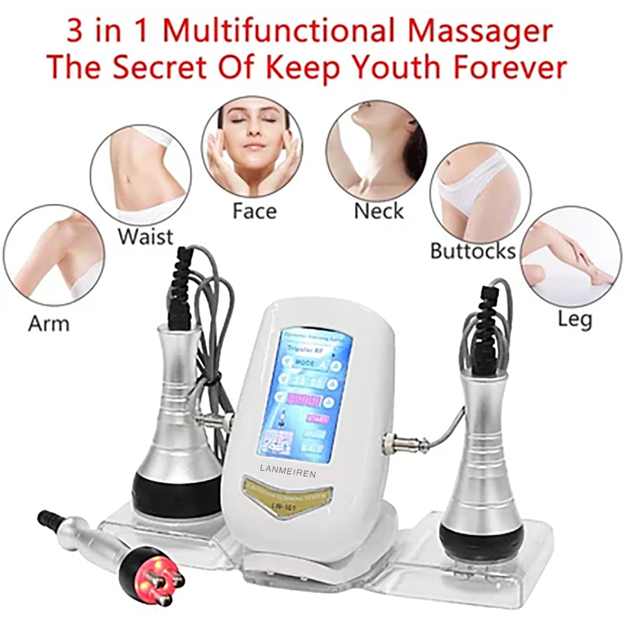 LANMEIREN 40K Cavitation Machine 3 in 1 Ultrasound Body Slimming RF Skincare for Face,Arm,Leg,Waist and Body