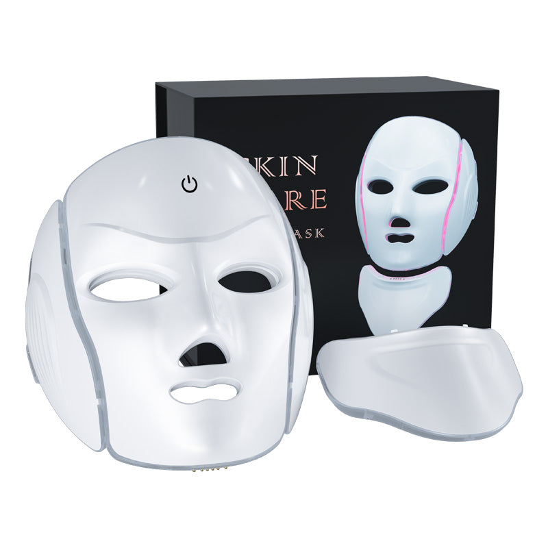 LANMEIREN 7 Color LED Face & Neck Mask Light Therapy Skincare Device for Home Use