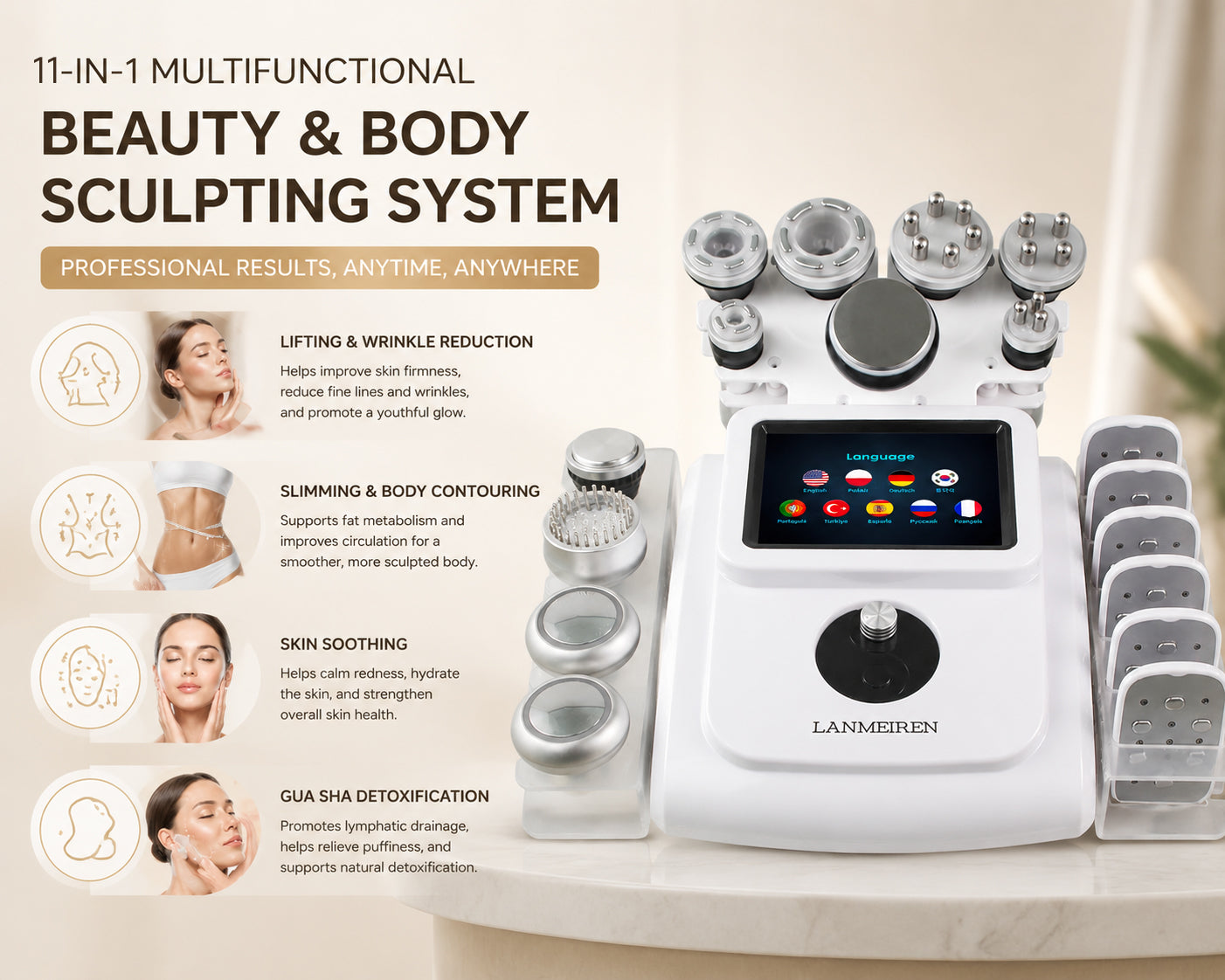 Ultrasonic Cavitation Machine 80K 11 in 1 Body Slimming Fat
