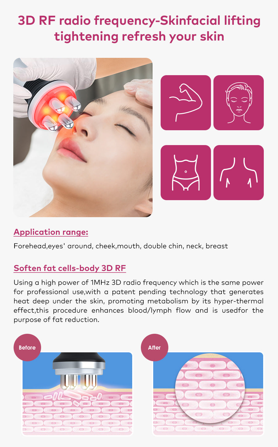 LANMEIREN Ultrasonic Body Slimming System, 5in1 80K Radiofrequency Cavitation Machine, Fat Burning Cellulite Body Massager