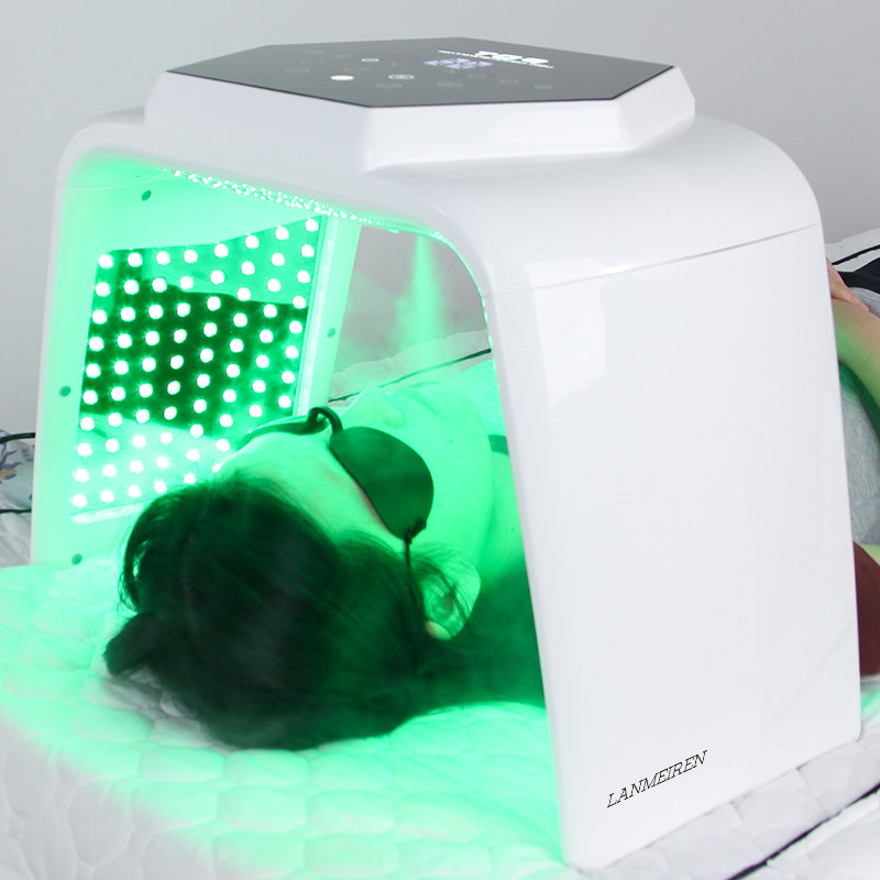 LANMEIREN 7 Color LED Light Skin Care Machine Red Light Skin Rejuvenation Device LED Facial Mask Beauty Equipment with Steam