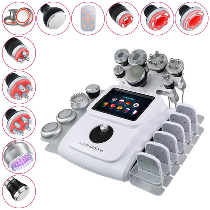 11-in-1 80K Ultrasonic Cavitation RF Slimming Machine with Lipolaser Pads — LANMEIREN
