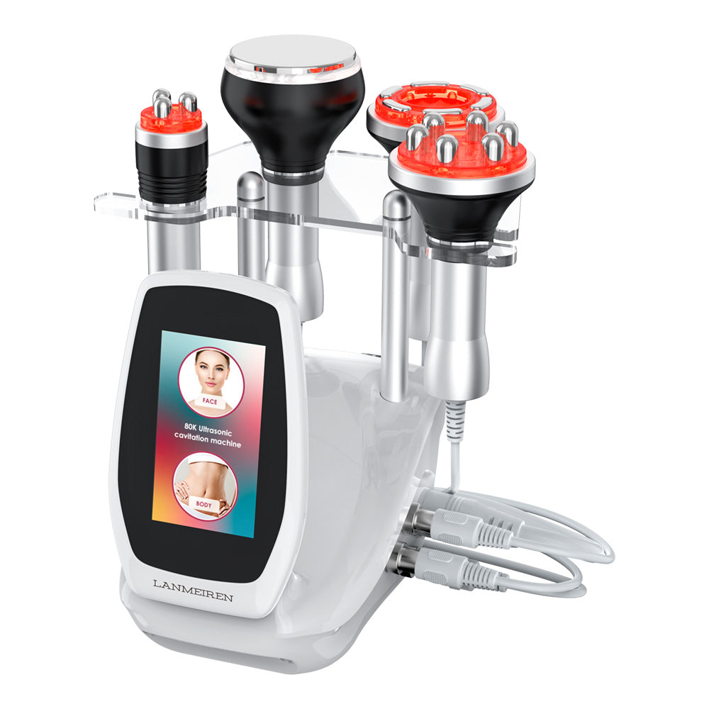 LANMEIREN 4in1 Radio-frequency Vacuum Ultrasonic 80K Cavitation Machine, Body Slimming Sculpting Device for Face, Arm, Waist, Belly, Leg