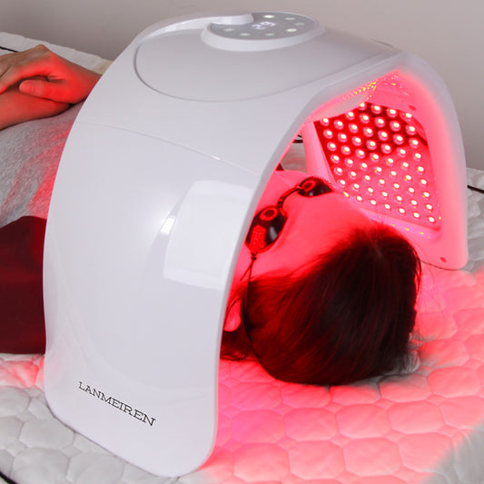 LANMEIREN Hottest PDT Red Light Far Infrared Acne Treatment Skin Care LED Light Therapy Machine PDT with Steam