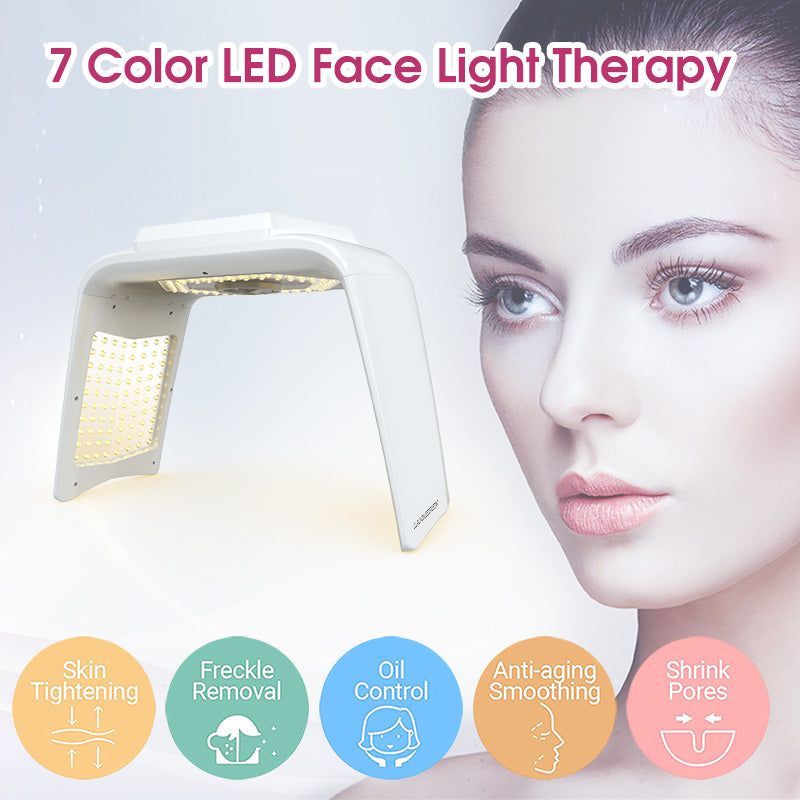LANMEIREN 7 Color LED Light Therapy Skin Care Machine Red Light Therapy Wrinkle Removal Device LED Facial Mask Beauty Equipment with Steam