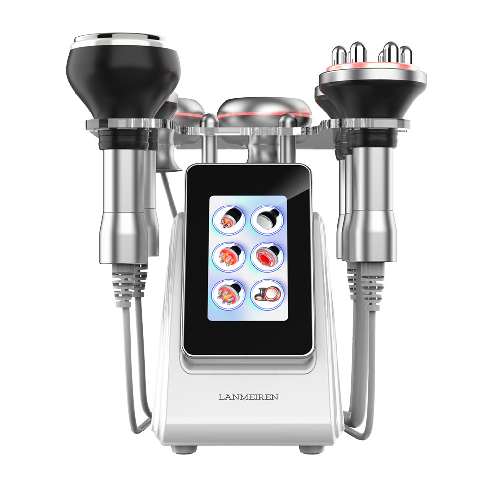 LANMEIREN 6in1 80k RF Ultrasonic Vacuum Cavitation System for Fat Burning Body Slimming Sculpting, with EMS Pads
