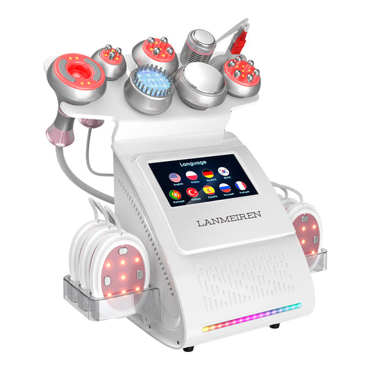 LANMEIREN 9 in 1 EMS 80K Cavitation body slimming device Radio Frequency Face Lifting, Weight Loss at Home or Beauty Salon SPA
