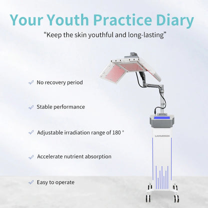 Home Use 360° Rotating 4-Color LEDs-Lights Therapy Machine for Skin Beauty Acne Treatment Anti-Aging Face Lifting