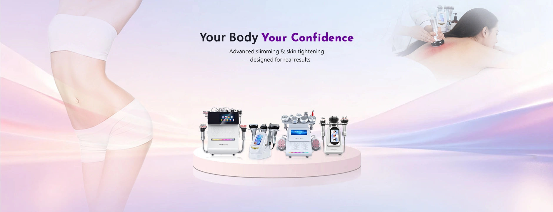 Professional body slimming machines by LANMEIREN — cavitation, RF skin tightening devices for fat reduction and body contouring