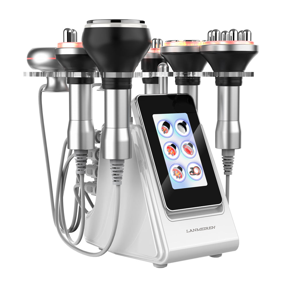 LANMEIREN 6in1 80k RF Ultrasonic Vacuum Cavitation System for Fat Burning Body Slimming Sculpting, with EMS Pads