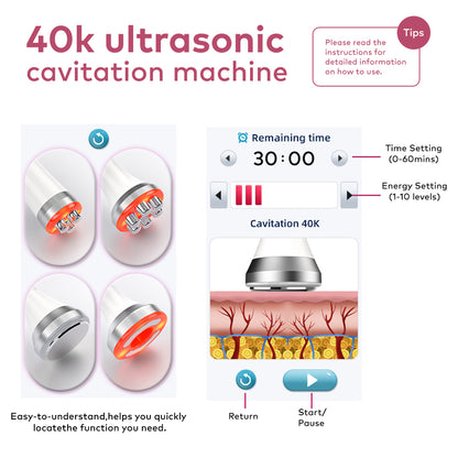 40K ultrasonic cavitation head for non-invasive body contouring treatments
