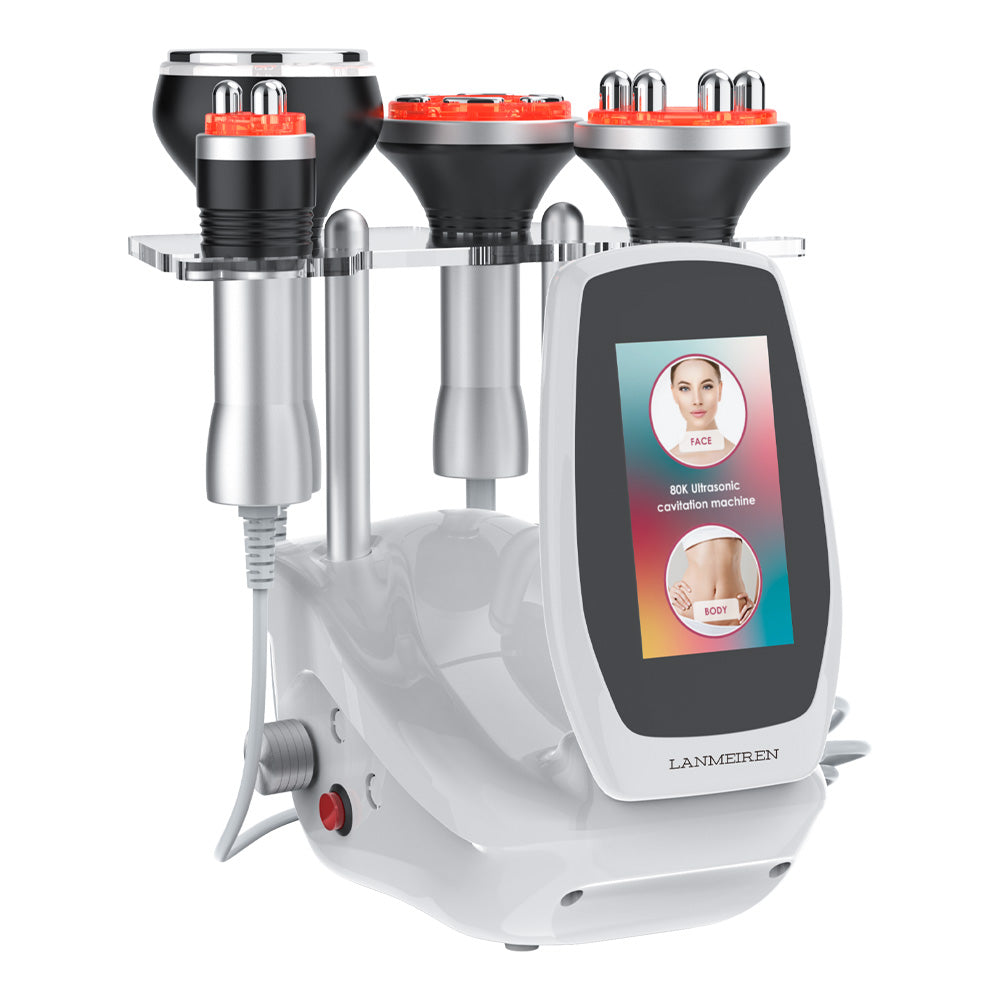LANMEIREN 4in1 Radio-frequency Vacuum Ultrasonic 80K Cavitation Machine, Body Slimming Sculpting Device for Face, Arm, Waist, Belly, Leg