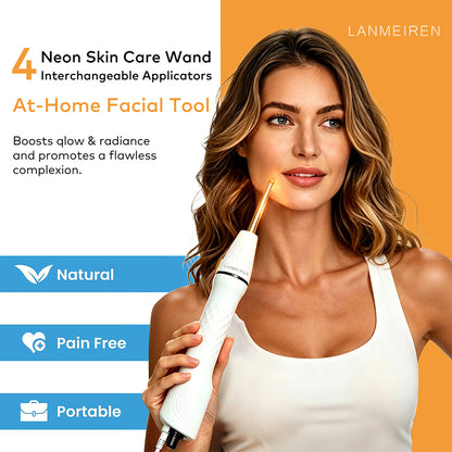 LANMEIREN High Frequency Skin Therapy Wand Machine with Neon Applicators Anti-Aging, Skin Tightening, Wrinkle Care & Hair and Scalp Care for Home Use