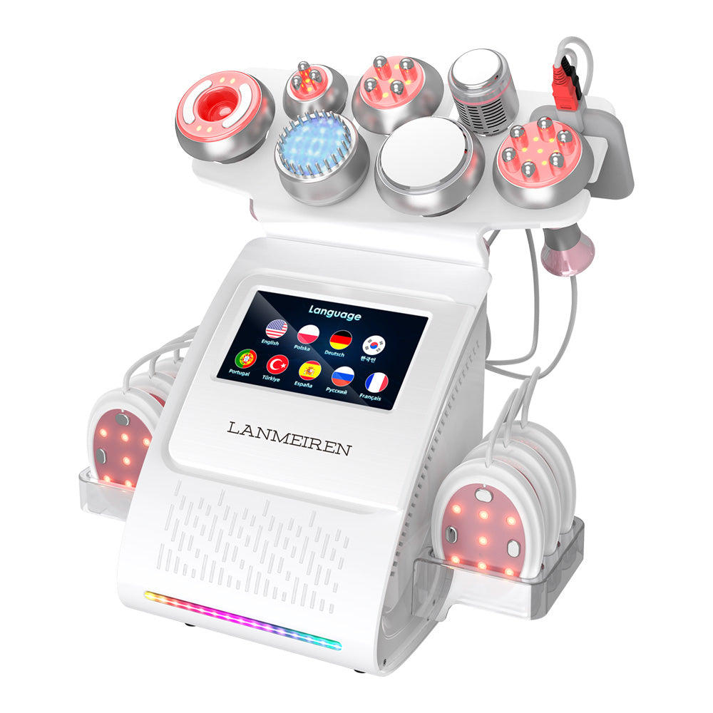 LANMEIREN 9 in 1 EMS 80K Cavitation body slimming device Radio Frequency Face Lifting, Weight Loss at Home or Beauty Salon SPA
