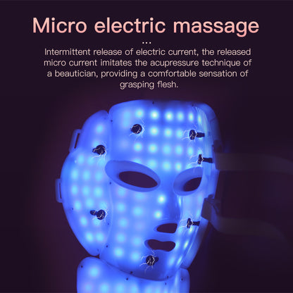 LANMEIREN 7 Color LED Face & Neck Mask Light Therapy Skincare Device for Home Use