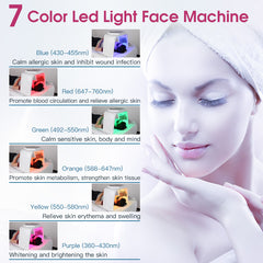 LANMEIREN 7 Color LED Light Therapy Skin Care Machine Red Light Therapy Wrinkle Removal Device LED Facial Mask Beauty Equipment with Steam