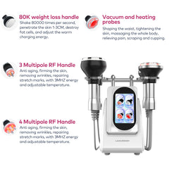 LANMEIREN 80K Cavitation Body Slimming Sculpting Device for Face, 4in1 Radio-frequency Vacuum Ultrasonic Machine, Arm, Waist, Belly, Leg