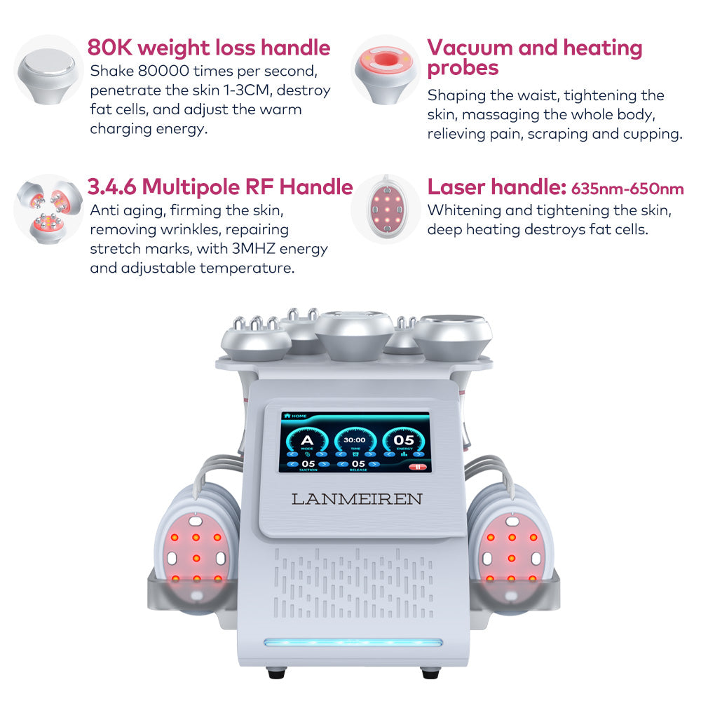 LANMEIREN Home Use Beauty Equipment EMS 6 in 1 80K Slimming Machine Weight Loss for Beauty Equipment Cellulite Reduction Machine