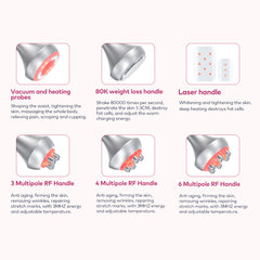 LANMEIREN 80K Cavitation Machine 6in1  Radiofrequency, with laser Pads, Ultrasonic Body Slimming System, Fat Burning Cellulite Body Massager