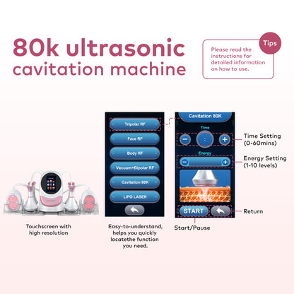 5d vacuum rf 80k cavitation machine