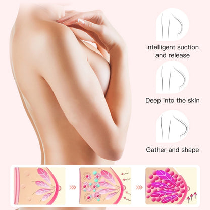 Breast enhancement massager stimulating chest muscles and subcutaneous tissue