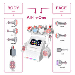 LANMEIREN 9 in 1 EMS 80K Cavitation body slimming device Radio Frequency Face Lifting, Weight Loss at Home or Beauty Salon SPA