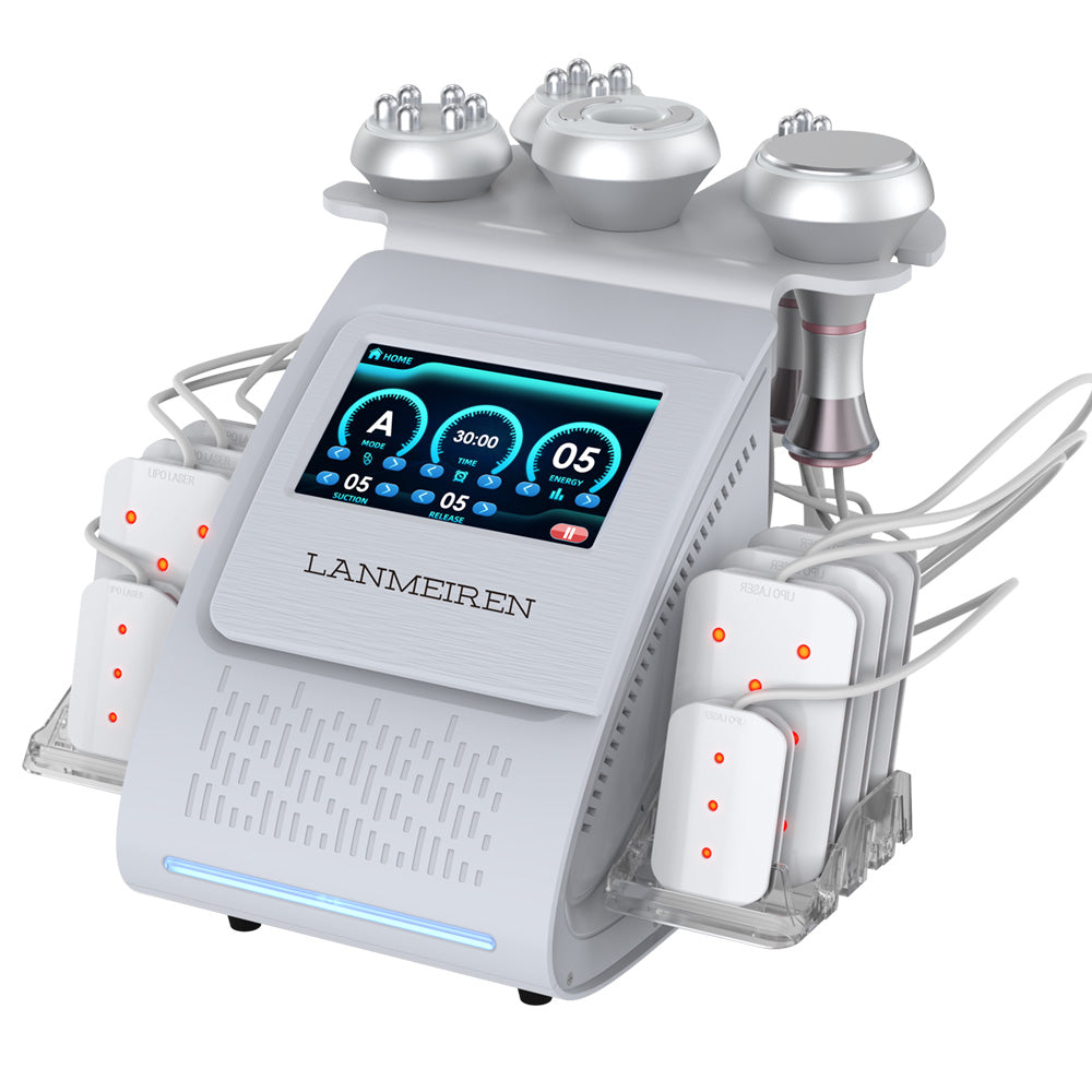 6-in-1 laser RF Ultrasonic cavitation, used for facial lifting and body slimming.