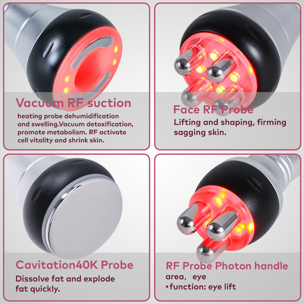 LANMEIREN 40K 4 in1 Radio-frequency Ultrasonic Vacuum Cavitation Machine, Body Slimming Sculpting Device for Face, Arm, Waist, Belly, Leg